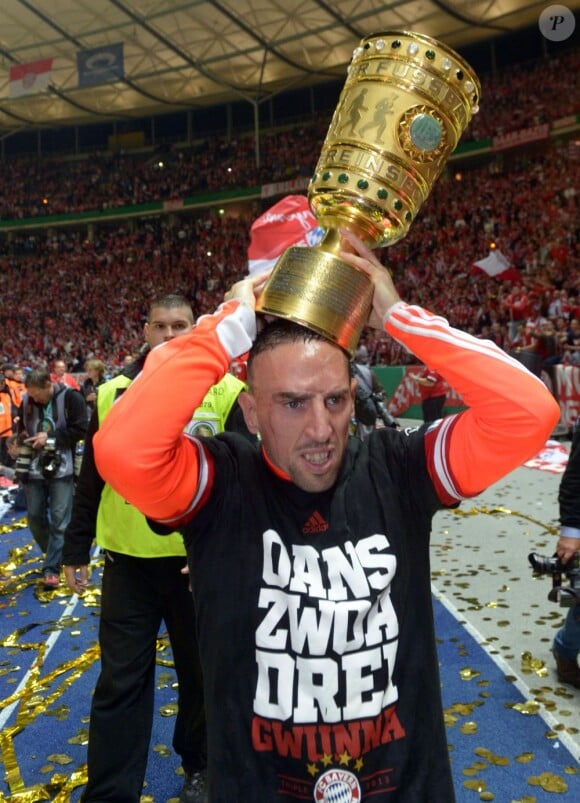 Franck Ribéry après avoir décroché la Coupe d'Allemagne, le 1er juin 2013au Stade Olympique de Berlin, le 1er juin 2013