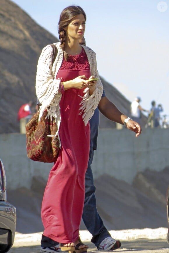 Exclusif - Sara Carbonero, enceinte, à Rio de Janeiro au Brésil le 18 juin 2013.