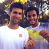 Novak Djokovic et Laurent Lokoli, le 31 juillet à Calvi en Corse