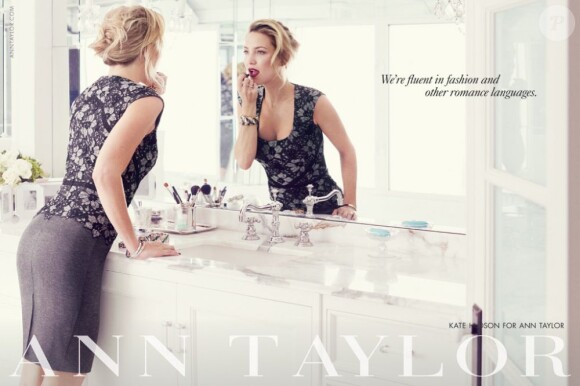 Kate Hudson, ravissante égérie d'Ann Taylor pour la campagne automne-hiver 2013.