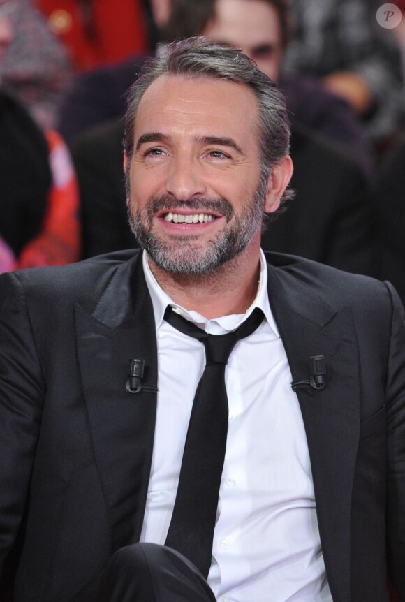 Jean Dujardin - Enregistrement de l'émission " Vivement Dimanche" à Paris le 20 février 2013. L'acteur passe de la 5e à la 4e place du classement Ifop/JDD en août 2013.