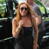 Lindsay Lohan se rend dans les locaux d'Oprah Winfrey pour enregistrer sa télé-réalité, à New York, le 5 août 2013.