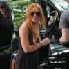 Lindsay Lohan se rend dans les locaux d'Oprah Winfrey pour enregistrer sa télé-réalité, à New York, le 5 août 2013.