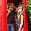 Exclusif - Christian Audigier et sa superbe fiancée Nathalie Sorensen en vacances à Londres, le 5 août 2013.