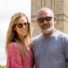 Exclusif - Christian Audigier et sa fiancée Nathalie Sorensen en vacances à Londres, le 5 août 2013.
