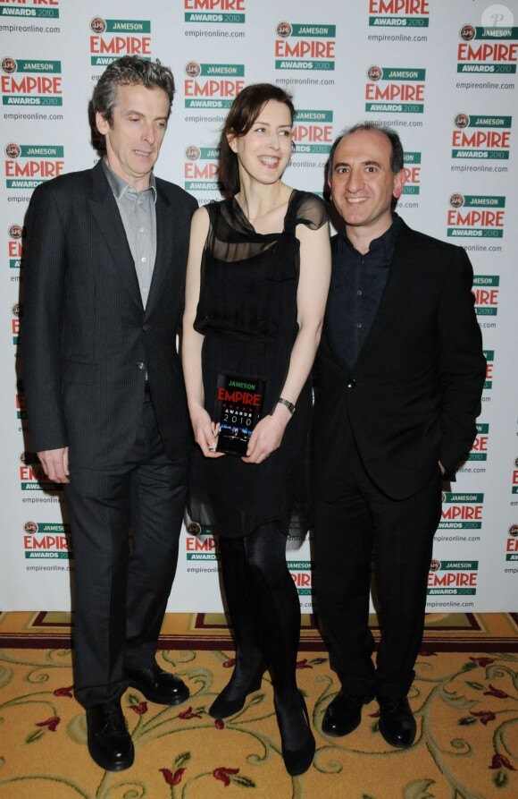 Peter Capaldi, Armando Iannucci et Gina McKee en mars 2010.