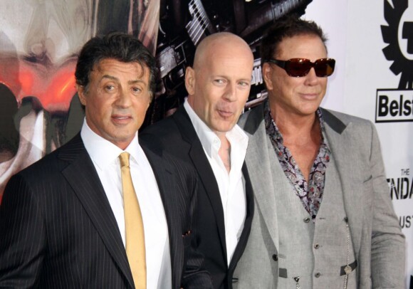 Sylvester Stallone et Bruce Willis à Los Angeles, le 3 août 2010.