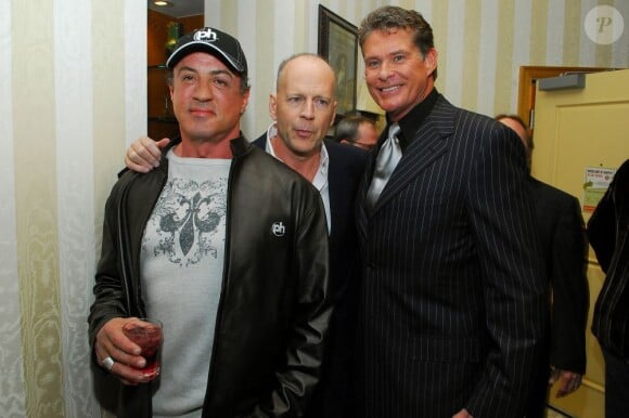 Sylvester Stallone, Bruce Willis à Las Vegas, le 17 novembre 2007.