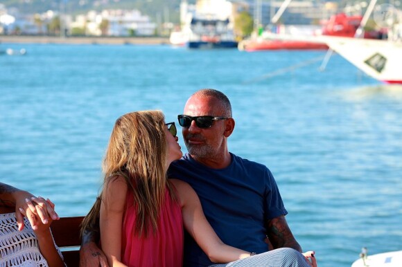 Exclusif - Christian Audigier et sa compagne Nathalie Sorensen en vacances à Ibiza, le 8 juillet 2013