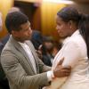 Tameka Foster et son ex-mari Usher se sont affrontés au tribunal de Fulton County à Atlanta, aux États-Unis, le 9 août 2013, pour la garde de leurs enfants Naviyd (4 ans) et Raymond V (5 ans). L'affaire a été rejetée et le chanteur conserve la garde des garçons.