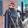 Taylor Lautner et Marie Avgeropoulos sur le tournage du film Tracers, à New York. Le 27 Juillet 2013.