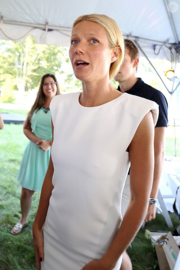 Gwyneth Paltrow à l'occasion de la "Author's Night" organisée à la Gardiner's Farm, à East Hampton, le 10 août 2013.