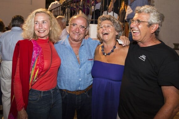 Brigitte Fossey, Claude Brasseur, Jacqueline Franjou et Michel Boujenah à Ramatuelle le 11 août 2013.