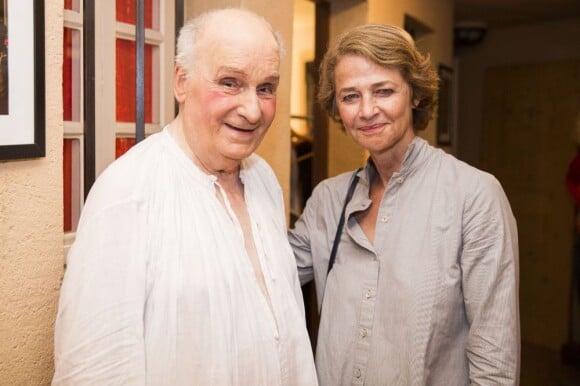 Michel Bouquet et Charlotte Rampling à Ramatuelle le 11 août 2013.