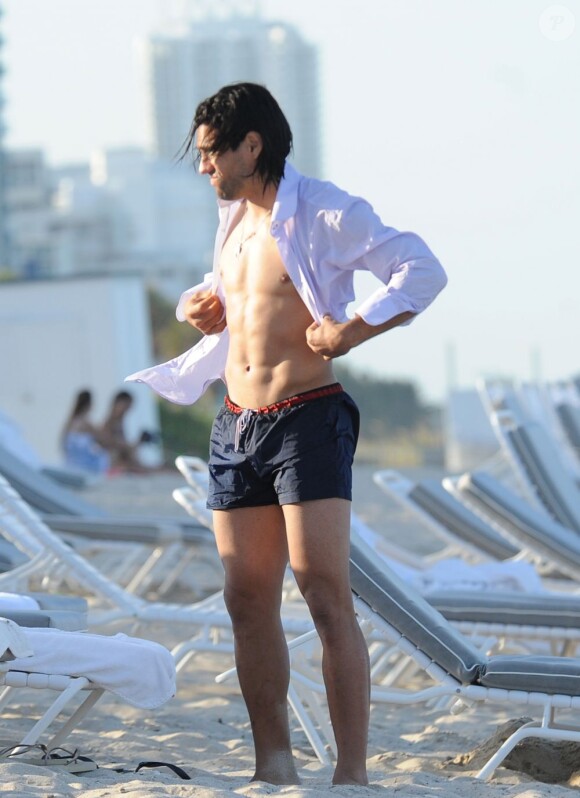 Falcao et sa compagne Lorelei Taron en vacances à Miami, le 17 Juin 2013