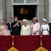 La famille royale britannique lors de la parade Trooping the Colour le 15 juin 2013.
