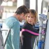 Helen Hunt et Luke Wilson sur le tournage du film "Ride" à Venice Beach, le 15 août 2013.