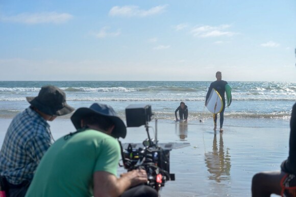 Luke Wilson et Helen Hunt sur le tournage du film "Ride" à Marina Del Rey, Los Angeles, le 15 août 2013.