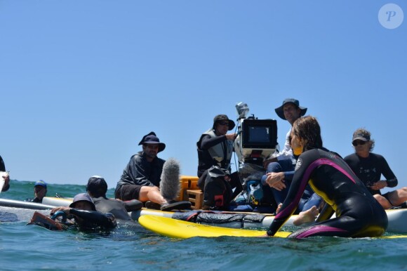 Luke Wilson et Helen Hunt sur le tournage du film "Ride" à Marina Del Rey, Los Angeles, le 15 août 2013.