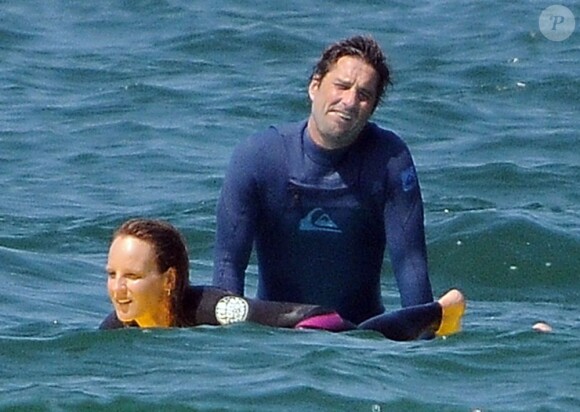 Helen Hunt et Luke Wilson sur le tournage du film "Ride" à Venice Beach, Los Angeles, le 15 août 2013.