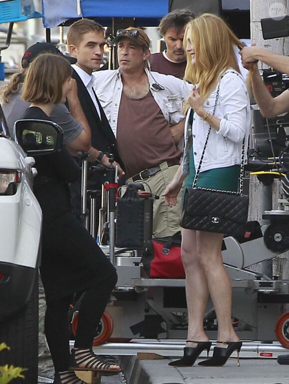 Exclusif - Robert Pattinson est sur le tournage du film "Maps to the Stars" à Beverly Hills, Los Angeles, le 19 août 2013.