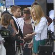 Exclusif - Robert Pattinson est sur le tournage du film "Maps to the Stars" à Beverly Hills, Los Angeles, le 19 août 2013.