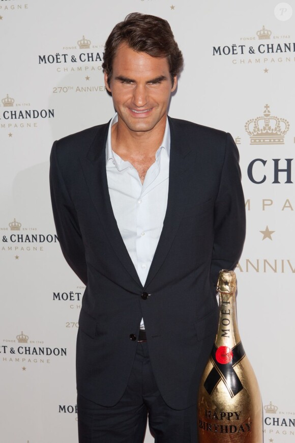 Roger Federer lors des 270 ans de Moët & Chandon à New York le 20 août 2013.
