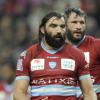 Sebastien Chabal et Lionel Nallet lors du match Stade Français - Racing-Metro à Saint-Denis, le 3 décembre 2011.