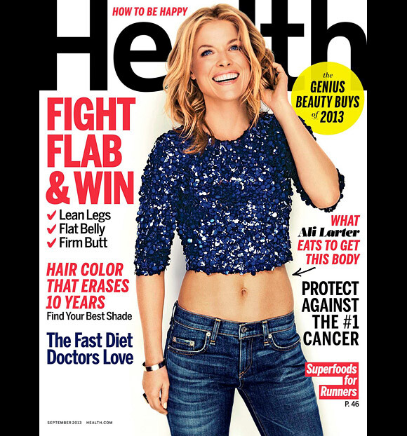 Ali Larter en couverture du magazine Health, daté du mois de septembre 2013.