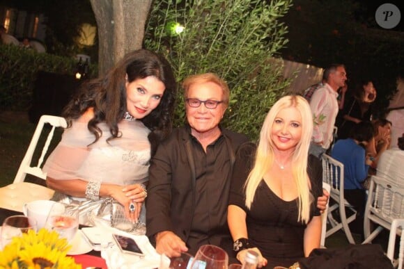 Monika Bacardi et Orlando à l'anniversaire de Massimo Gargia aux Moulins de Ramatuelle le 21 août 2013.