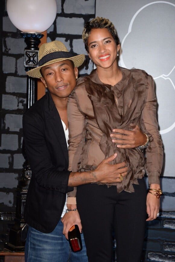 Pharrell Williams et sa compagne Helen Lasichanh aux MTV Video Music Awards 2013.