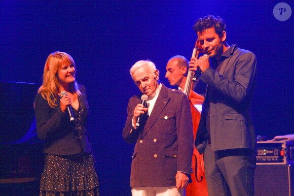 Charles Aznavour lors du Festival Charles Trenet organisé à Narbonne, le 23 août 2013.
