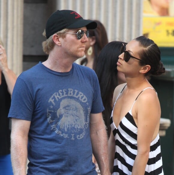 Jim Courier et sa femme Susanna Lingman font du shopping à New-York le 25 août 2013.