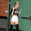 Miley Cyrus quitte les studios ABC où elle a fait une apparition dans l'émission "Good Morning America" à New York. Le 26 juin 2013.