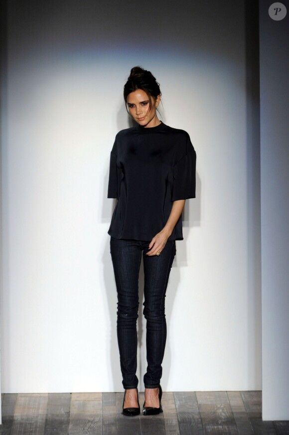 La styliste Victoria Beckham - Défilé Victoria Beckham pour sa collection prêt-à-porter automne-hiver 2013 à New York.