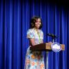 Michelle Obama a prononcé un discours avant la projection du documentaire "L'éminence grise : le combat de Whitney Young pour les droits civils" dans l'Auditorium de la Cour du Sud de l'Eisenhower Executive Office Building à côté de la Maison Blanche. Le 27 août 2013.