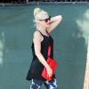 Gwen Stefani quitte le Mark's Tropical Fish avec ses deux garçons et leur nounou. Los Angeles, le 26 août 2013.