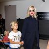 Gwen Stefani, son mari Gavin Rossdale et leurs deux enfants Kingston et Zuma arrivent à l'aéroport d'Heathrow. Londres, le 23 août 2013.
