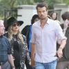 La chanteuse Fergie, enceinte et Josh Duhamel, à la sortie de la messe le 24 août 2013.