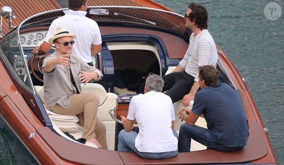 Exclusif - George Clooney et son ami Rande Gerber passent du bon temps en vacances, en balade en mer et détente chez Bono sur la côte d'Azur, à la villa d'Eze, le 19 août 2013.