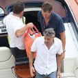 Exclusif - George Clooney et son ami Rande Gerber passent du bon temps en vacances, en balade en mer et détente chez Bono sur la côte d'Azur, à la villa d'Eze, le 19 août 2013.