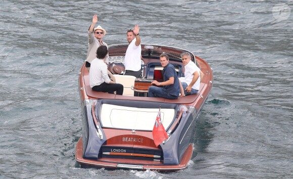 Exclusif - George Clooney et son ami Rande Gerber passent du bon temps en vacances, en balade en mer et détente chez Bono sur la côte d'Azur, à la villa d'Eze, le 19 août 2013.