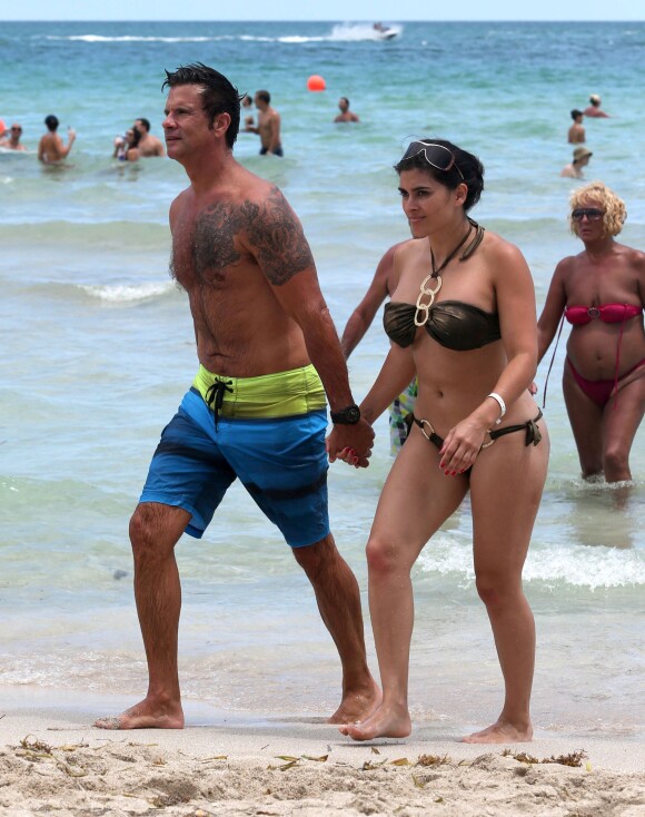 Exclusif - L'acteur Lorenzo Lamas et son épouse Shawna Craig à Miami Beach le 2 septembre 2013.
