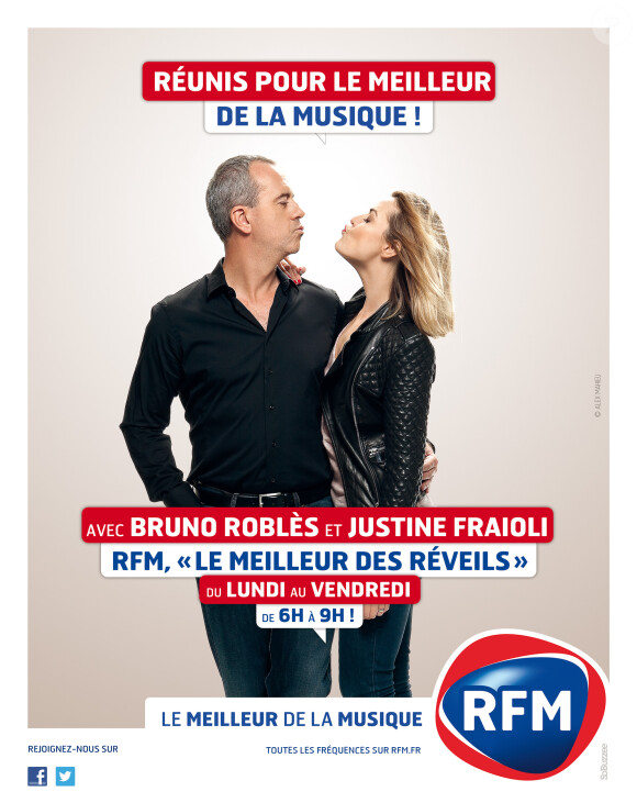 Justine Fraïoli et Bruno Roblèms, animateurs sur l'antenne de RFM tous les matins.