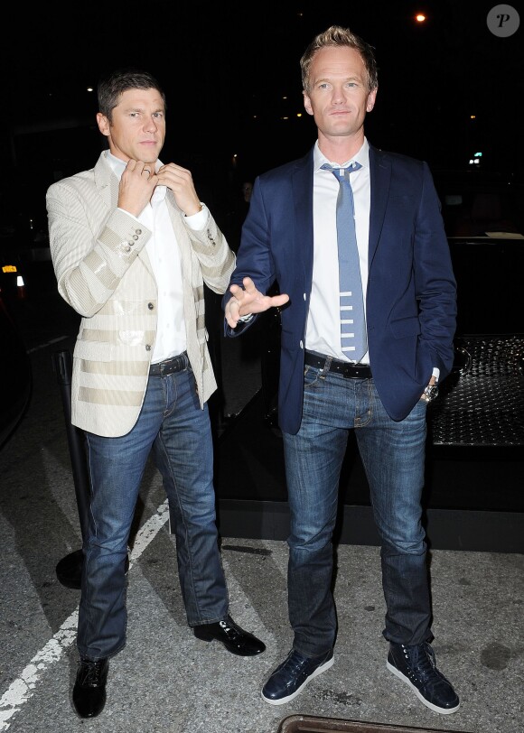 David Burtka et Neil Patrick Harris arrivent au SIR Stage 37 pour la soirée Lexus Design Disrupted. New York, le 5 septembre 2013.