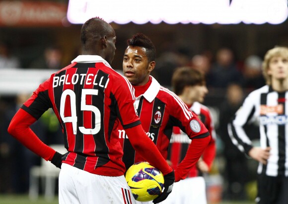 Mario Balotelli et Robinho à Milan, le 3 février 2013.