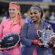 Serena Williams et Victoria Azarenka lors de la finale de l'US Open à Flushing Meadows le 8 septembre 2013