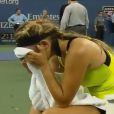 Victoria Azarenka n'avait déjà pu retenir ses larmes en finale de l'US Open 201 après sa défaite face à Serena Williams en septembre 2012 à Flushing Meadows