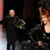 Mylène Farmer referme le défilé haute couture de Jean-Paul Gaultier à Paris, le 6 juillet 2011.