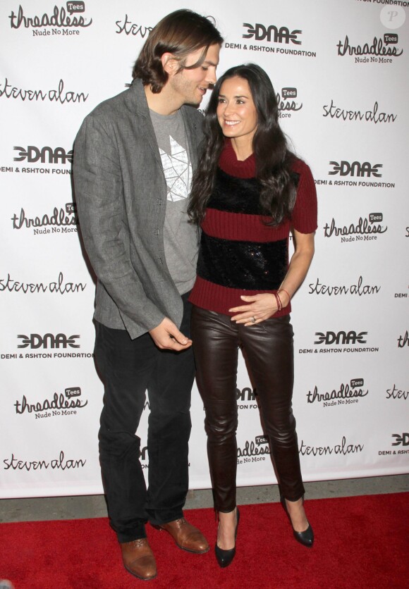 Demi Moore et Ashton Kutcher à New York, le 14 avril 2011.